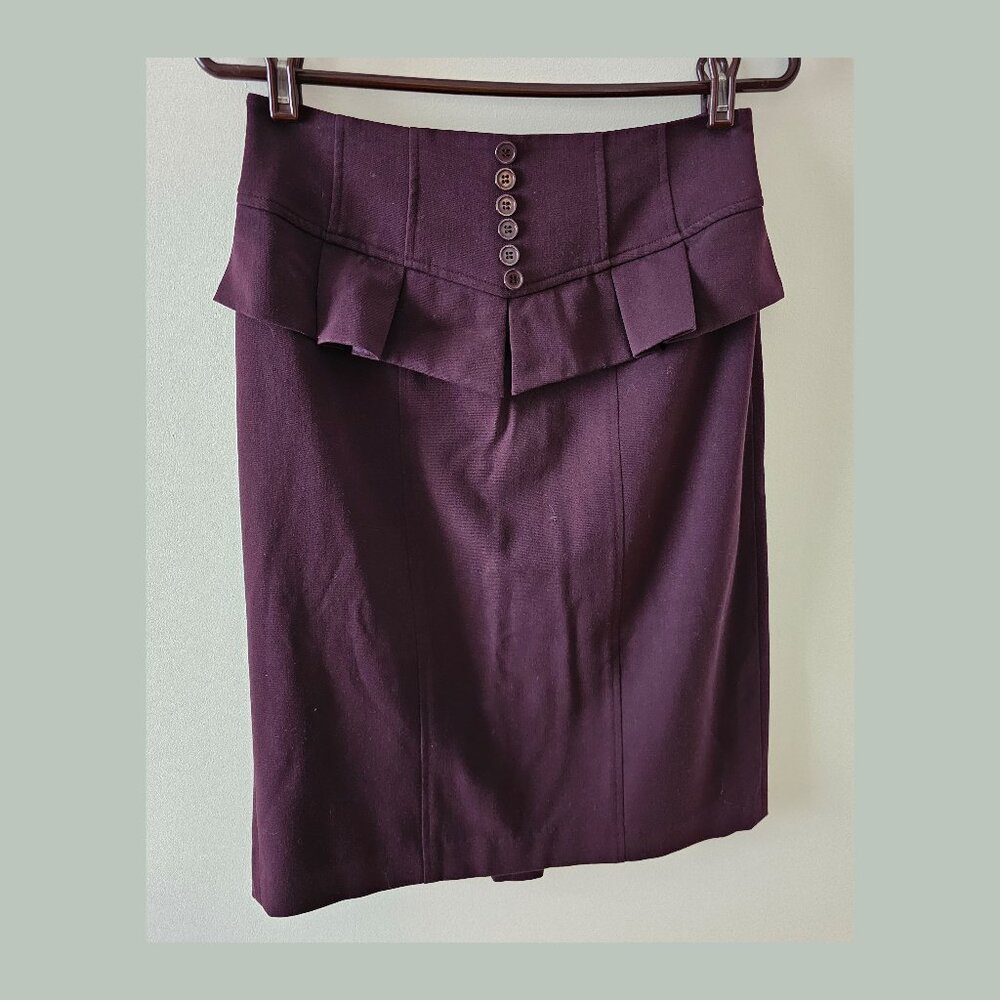 Grace Elements Peplum Pencil Skirt in Plum